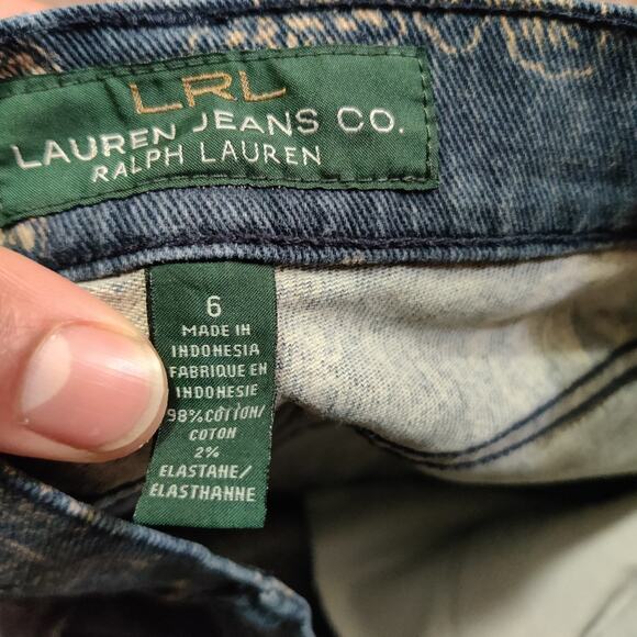 Lauren Jeans Co. Ralph Lauren Women's 6 30x27 Floarl Print All Over Pants Blue - Picture 3 of 8